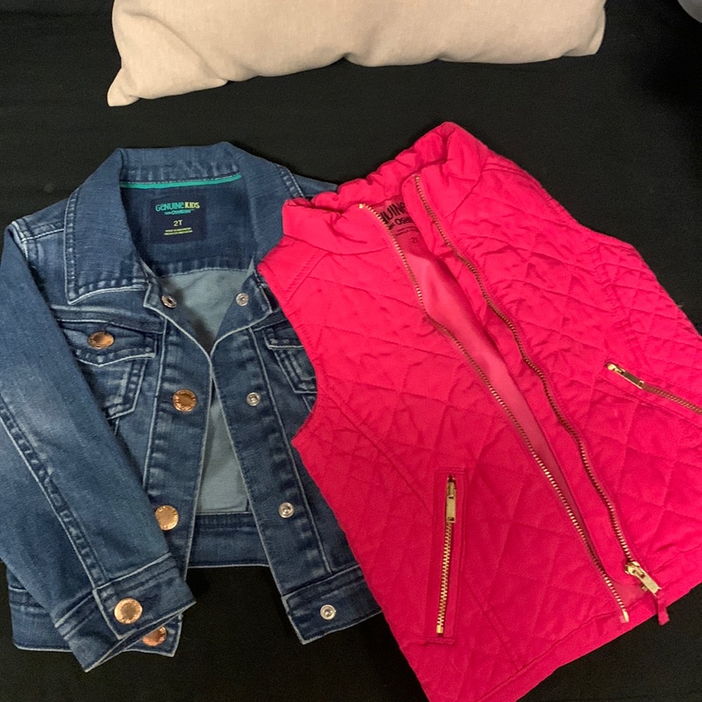 Toddler Girls Jean Jacket & Thermal Vest